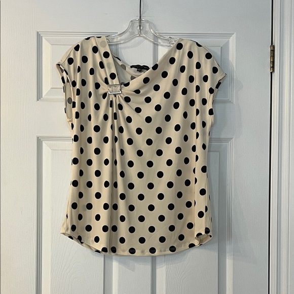 Adrienne Vittadini Tops - Adrienne Vittadini Black Polka Dot Blouse